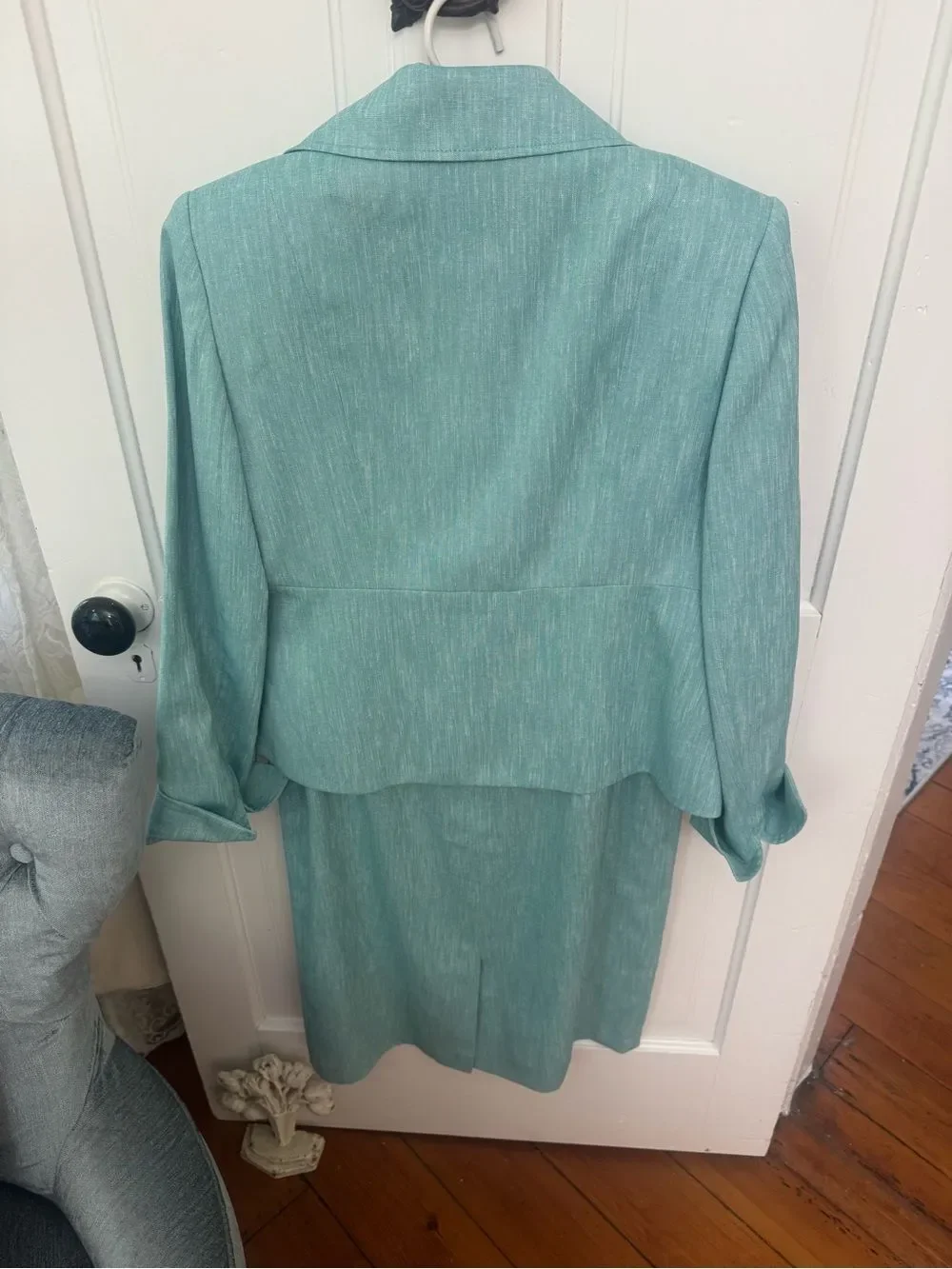 NWT One-Button Jacket & Princess-Seam Sheath Dress SZ 8 in Sea Glass